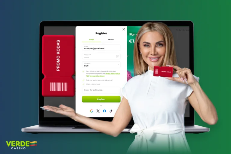 Verde Casino Promo Code beviteli képernyő